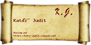 Kató Judit névjegykártya
